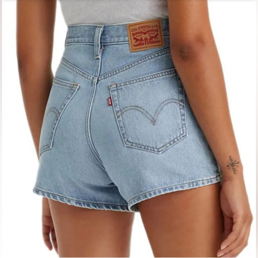 Levi's Light Blue High-Rise Jean Shorts